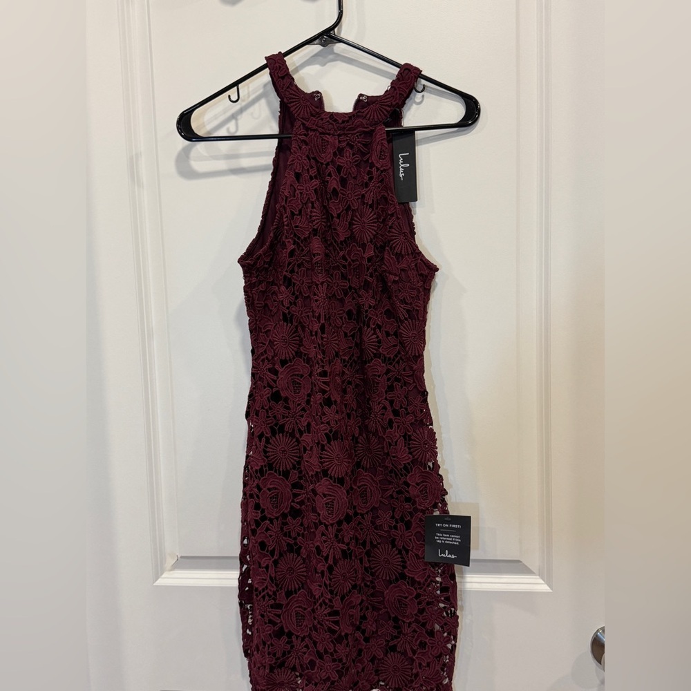 Lulu's Red Halter Bodycon Mini Dress - Picture 4 of 13